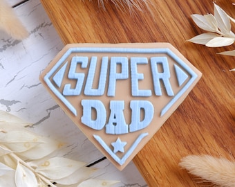 Super Dad Fondant Cookie Stamp & Cutter Set: Acrylic Father's Day Embosser