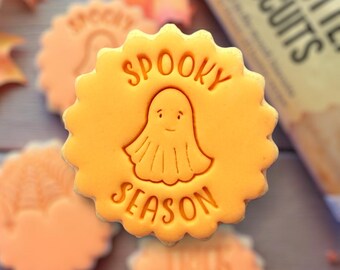 Spooky season cookie stamp,  M&S size cookie cutter, personalised cookie stamp, Halloween cookie treats
