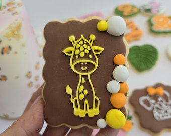 Sello para fondant con relieve Safari, estampador acrílico para galletas, cupcakes y decoración de pasteles