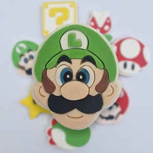 Cortador de galletas y sello de fondant de Super Mario, Super Mario Bros, cortador de galletas de Super Mario, sellos de galletas con temática de Mario, personalizados, impresos en 3D