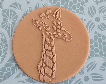 Sello de relieve de jirafa de safari para fondant, sello de relieve acrílico para galletas, cupcakes y decoración de pasteles.