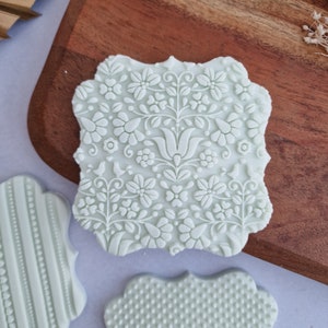 Floral Pattern embosser fondant stamp, acrylic embosser for cookies, cupcakes, and decorating debosser