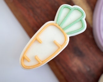 Easter carrot embosser fondant stamp and matching Cutter, acrylic Debosser for cookies, cupcakes, and cake decorating debosser