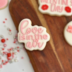 O amor está no ar carimbo de fondant em relevo acrílico com cortador correspondente, Debosser acrílico para biscoitos, cupcakes