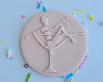 Sello de acrílico para galletas con fondant para fiestas