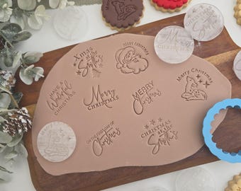Merry Christmas Fondant Stamp: Custom Cookie Embosser