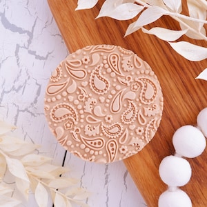 Paisley pattern embosser acrylic fondant stamp, debosser for cookies, cupcakes, and cake decorating