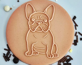 French Bulldog acrylic fondant stamp, embosser for cookies, cupcakes, and cake decorating debosser