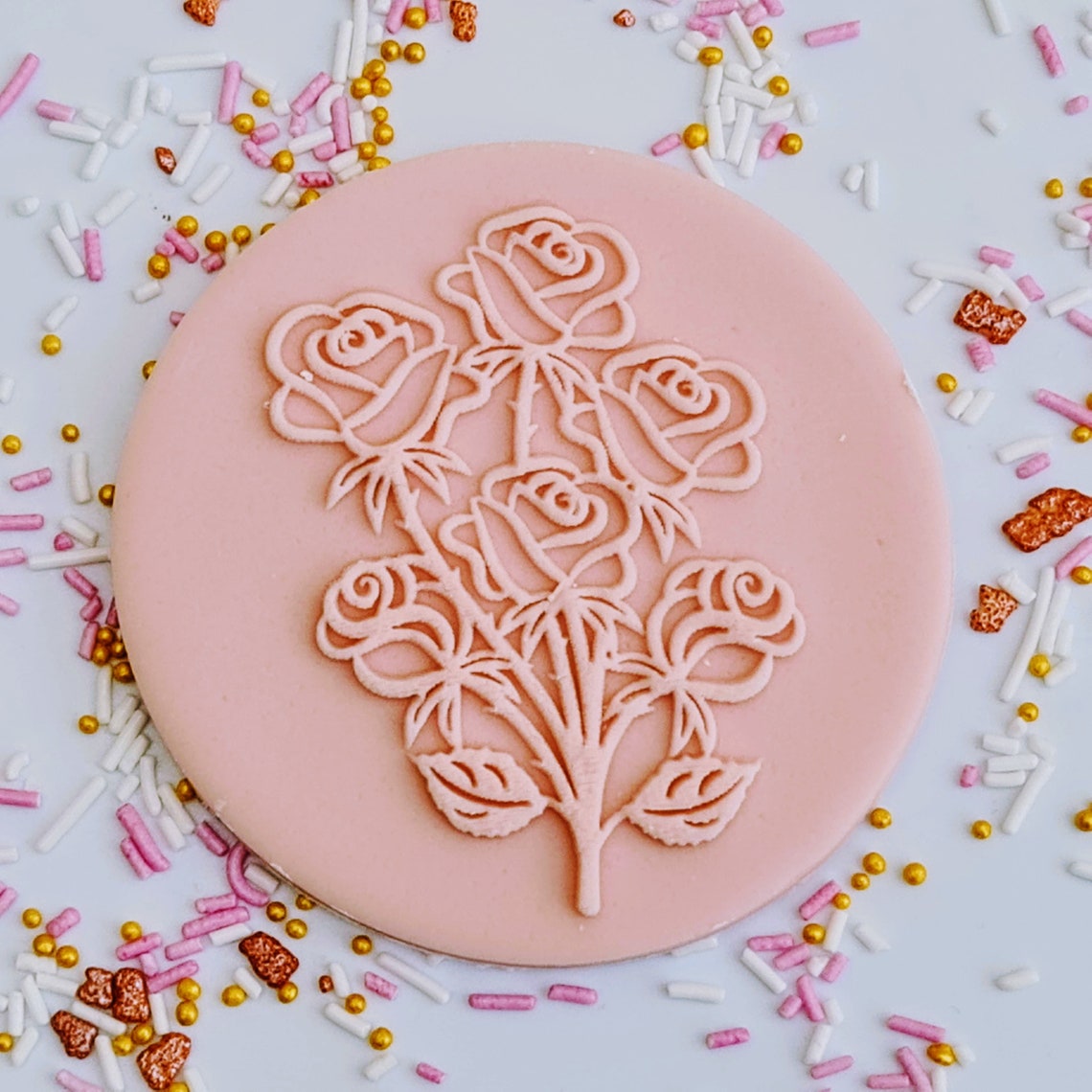 Flower embosser fondant stamp acrylic Debosser for cookies Etsy