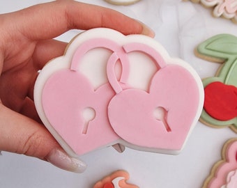 Sello para fondant con forma de corazón y cortador a juego, para galletas y cupcakes