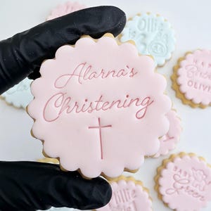 Personalized Christening Cookie Stamp Set: M&S Size, Baby Shower