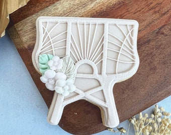 Baby boho crib embosser & Cookie Cutter Combo acrylic fondant stamp, embosser for cookies, cupcakes, and cake decorating debosser
