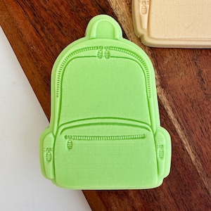 School Bag Fondant Cookie Stamp and Cutter Set: Acrylic Embosser