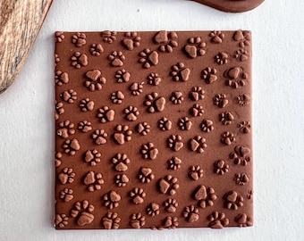 Paw pattern embosser fondant stamp, acrylic embosser for cookies, cupcakes, and cake decorating debosser