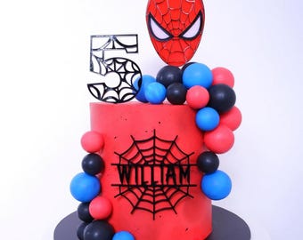 Spider-Man Cake Topper Set: Custom Name & Age, Keepsake Party Decor