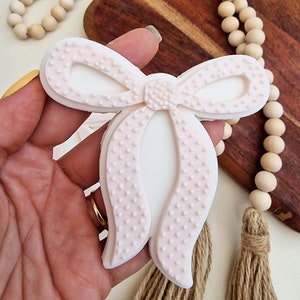 Ribbon Bow with Polka Dots Fondant Cookie Stamp & Cutter Set: Acrylic Embosser