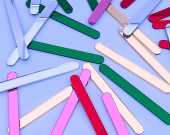 Mirrored Acrylic Cakesicle Sticks - Christmas Colors, Pack of 10