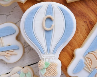 Hot Air Balloon Fondant Cookie Stamp & Cutter Set: Acrylic Embosser