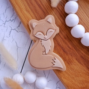 Timbro per fondente Woodland Fox, timbro per goffratura acrilico per biscotti, cupcake