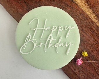 Happy Birthday embosser acrylic fondant stamp, embosser for cookies, cupcakes, and cake decorating