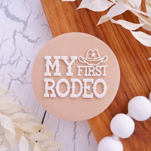 Timbro in acrilico per fondente My First Rodeo, goffratore per biscotti, cupcake e decorazione di torte