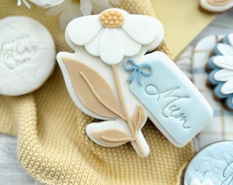 Daisy Fondant PLA Cookie Stamp and Cutter Set: 3D Printed, Personalised Embosser