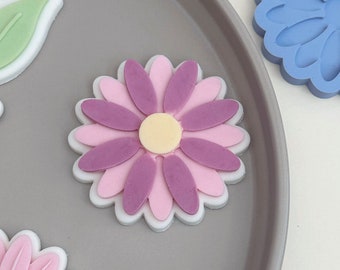 Daisy Fondant Cookie Stamp & Cutter Set: PLA 3D Printed Embosser