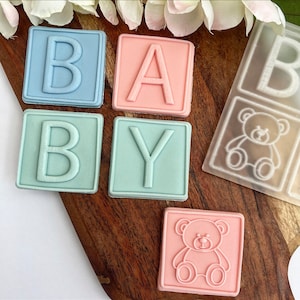 Baby Blocks Abdruck Prägestempel, Fondant Stempel, Acryl Prägestempel für Kekse, Cupcakes