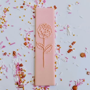 フラワーフォンダンデボッサースタンプ＆カッターセット：クッキー用アクリルエンボッサー