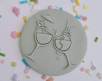 Sello de acrílico para galletas con fondant para fiestas