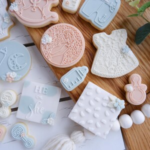 Baby Girl Dress Fondant Embosser Stamp and Cutter Set: Acrylic Debosser image 2