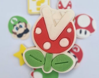 Cortador de galletas y sello de fondant de Planta Piraña de Super Mario: Estampador impreso en PLA 3D