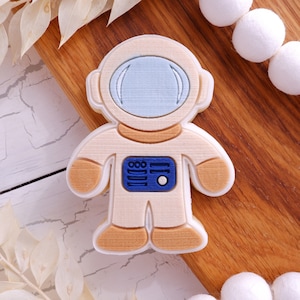 Spaceman Fondant Cookie Stamp & Cutter Set: Acrylic Embosser