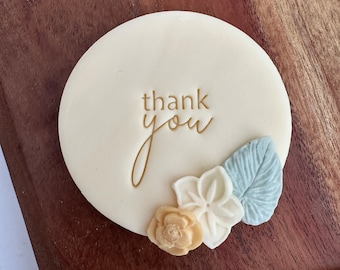 Thank you impression embosser fondant stamp, acrylic Debosser for cookies, cupcakes