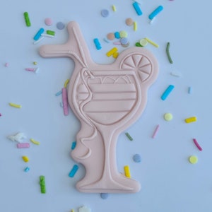 Cocktail Glass embosser acrylic fondant stamp and matching cutter combo
