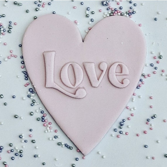 Valentine's Love Fondant Stamp & Embosser - Icing Cupcake Cookie Cutter, 6cm
