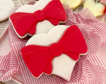 Sello de fondant PLA en relieve con forma de corazón con lazo y cortador a juego, para galletas y cupcakes.