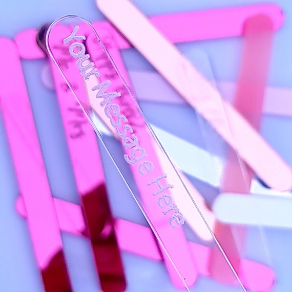 Personalized Popsicle Sticks Pack of 10, Cakesicle Sticks, Mirror Cakesicle  Sticks,Popsicle sticks