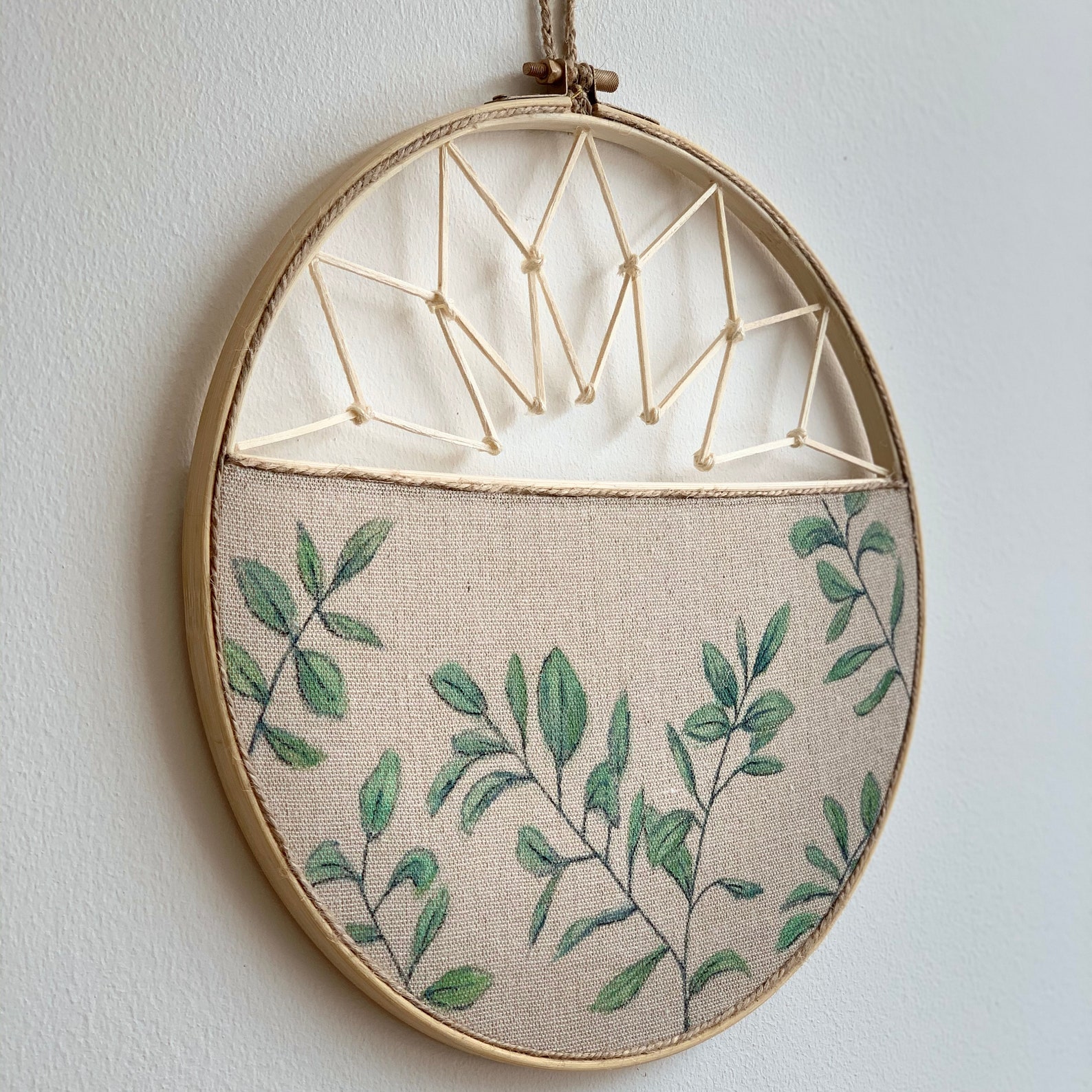 Large Hand Painted Wall Hanging Hoop Hanging Hoop Home Etsy