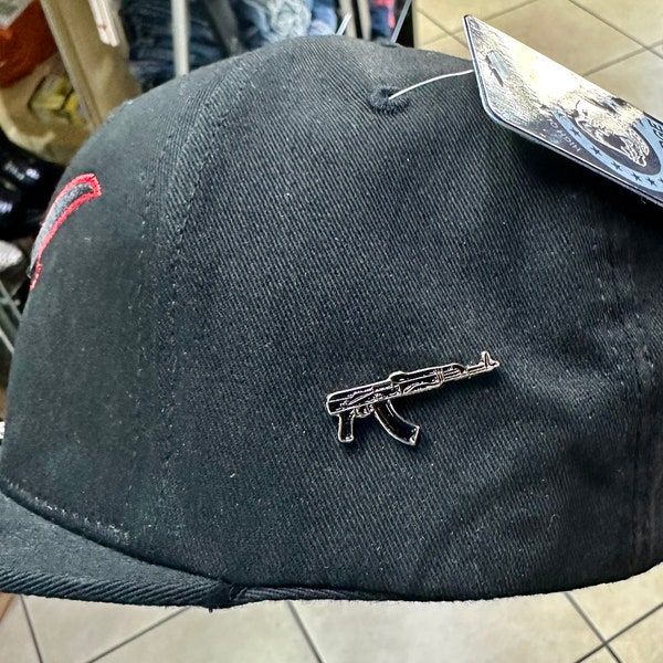 Small Black AK Draco Custom Metal Enamel Hat Pin Cuerno De Chivo