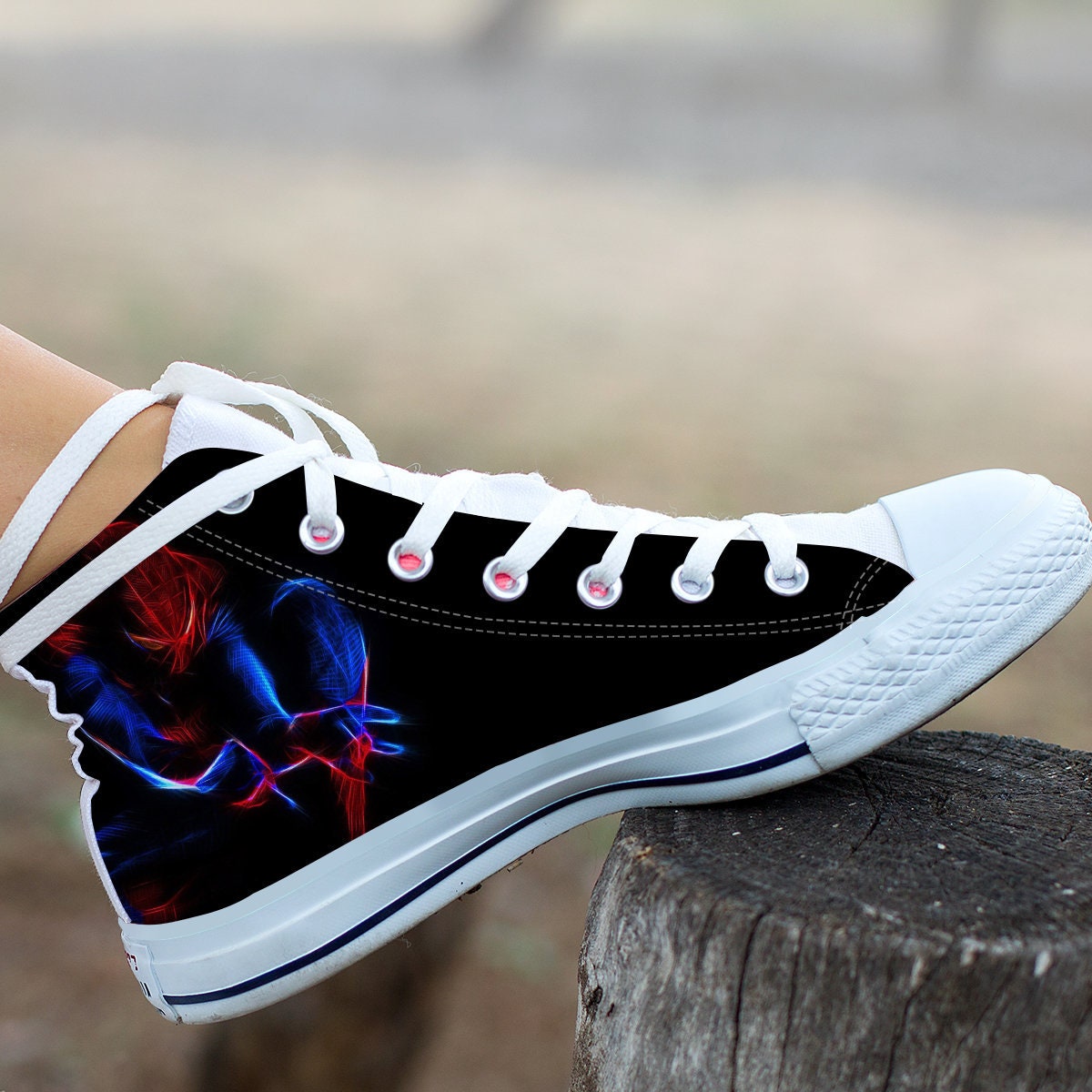 Spider Man Shoes Into The Spider Verse Hi Tops Custom Movie | Etsy