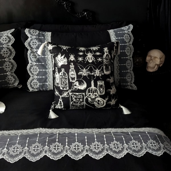 Black Lace Bedding set - 'Mourning Parlour'