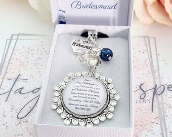 Personalised Posy or Wand Charm for Flower Girl Bridesmaid Maid of Honour Gift Box bouquet charm something old something blue wedding gift