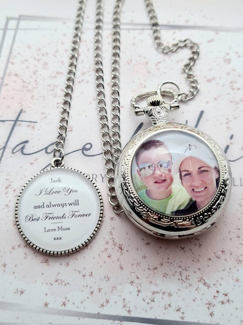 Personalised Photo Pocket Watch for Wedding Gift Suit Memory Etsy UK