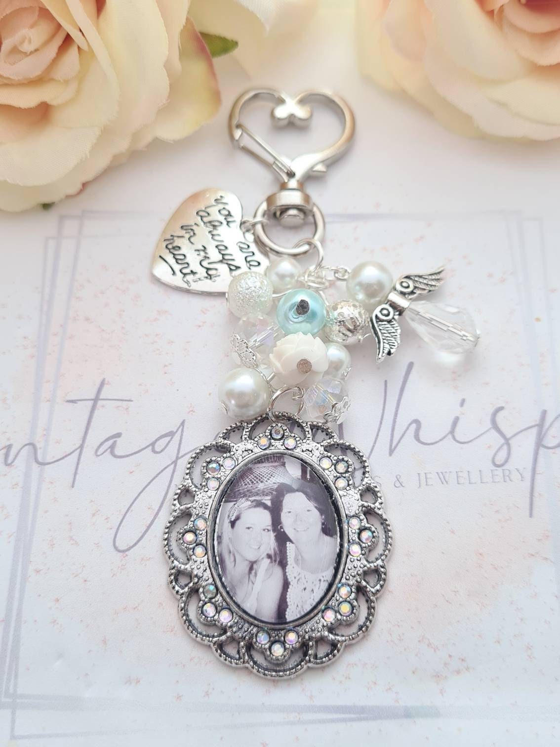 Jewellery Cremation & Memorial Jewellery Photo Bouquet Charm Memory Picture Silver Bridal Charm Personalised Remembrance Keepsake Gift Memorial 