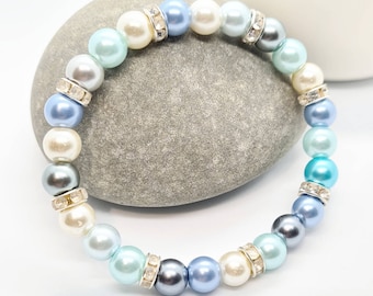 Something Blue: Pearl & Rhinestone Wedding Bracelet