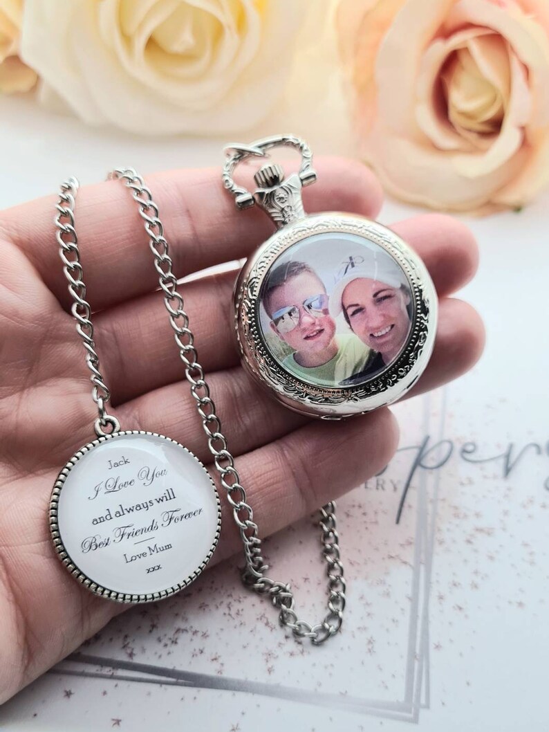 Personalised Photo Pocket Watch for Wedding Gift Suit Memory Etsy UK