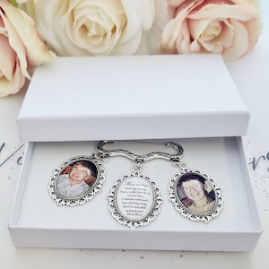 Memorial Photo Bow Kilt Pin Oval Frame Bouquet Lapel or Suit Pin Brooch Memory Photo Pin Wedding Charm Keepsake Photo Pendant Personalised