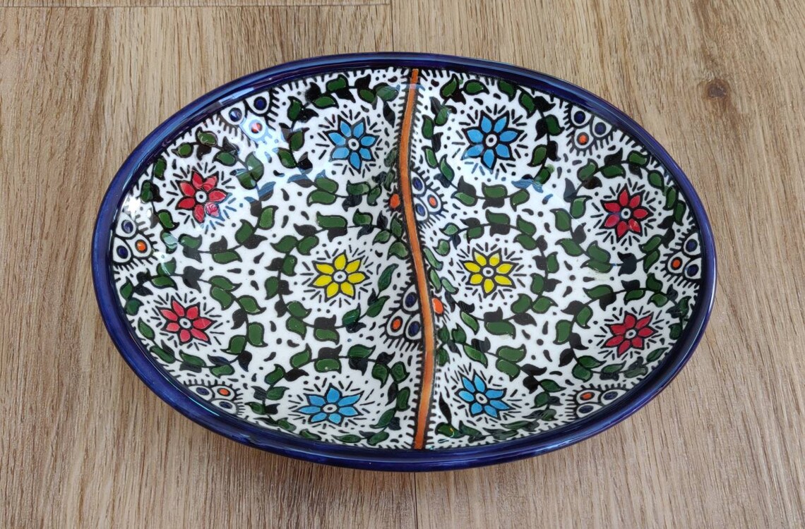 Oval Tray Ceramic for Serving by Palestine Artisans Etsy