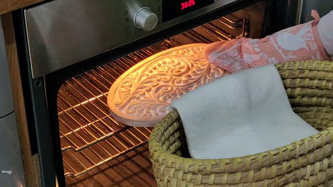 Bread Basket With Warming Stone, Warmer Terra Cotta, Sourdough Bakers